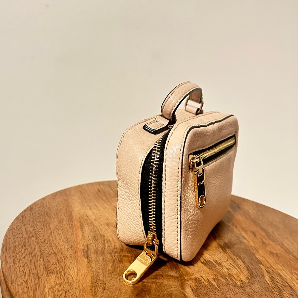 Milly Designer Astor Leather Mini Satchel  - Nude- Womens Handbags - Purses - Picture 4 of 9